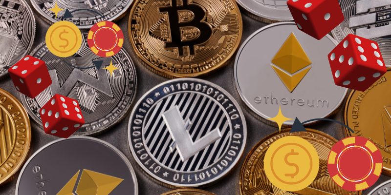 Ethereum, bitcoin, litecoin, monero, dice, gambling chips